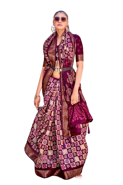 Designer Gharchola Ikkad Handloom Silk Saree
