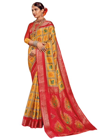 Bandhani Gharchola Handloom Silk Saree