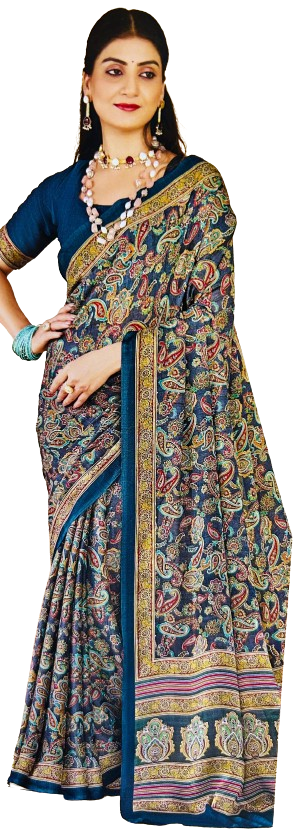 Pure Gerogette Pashmina Synthetic Saree