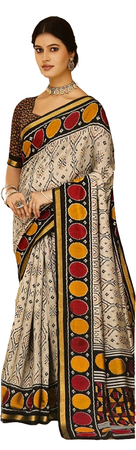 Ikkad Print MulMul Handloom Saree