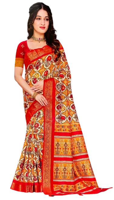 Ikkad-Patola Gharchola Handloom Silk Saree