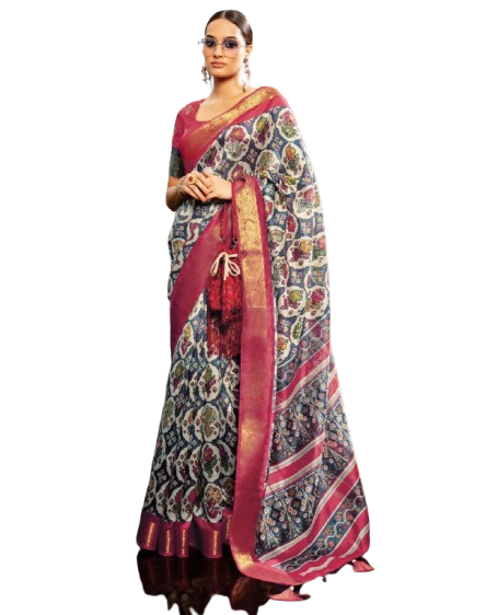 Ikkad-Patola Gharchola Handloom Silk Saree
