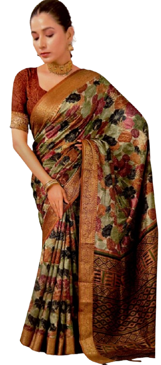 Brocade Silk Weaving Handloom Saree