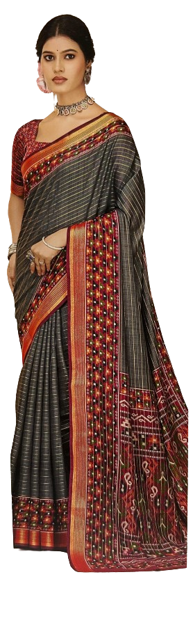Lining MulMul Ikkad Border Handloom Saree